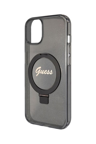Cover TPU Ring Stand Magsafe per iPhone 15 Plus - Nero - Guess
