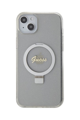 Cover TPU Ring Stand Magsafe per iPhone 15 Plus - Trasparente - Guess