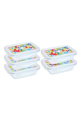 5 fiambreras de cristal con tapas herméticas Cook & Go - 20 x 15 x 25 cm - 0,8 l