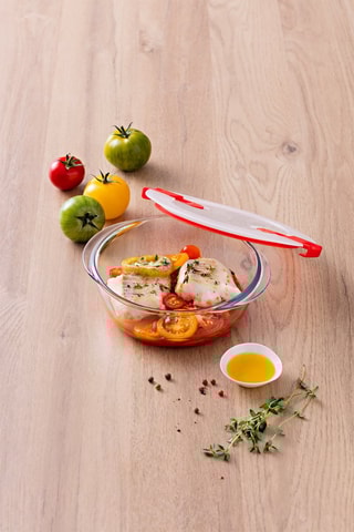 Fiambrera redonda de vidrio de borosilicato Cook & Heat - 1,1 l