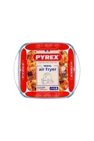 Fuente cuadrada de vidrio de borosilicato Pyrex® para air fryer - 20 x 17 cm