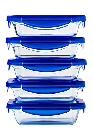 5 fiambreras de vidrio de borosilicato - 0,8 l