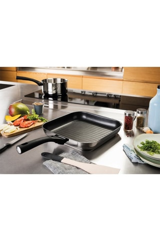 Grill rectangular antiadherente de acero inoxidable Expert Touch - 28 cm