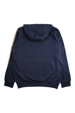 Sweater met Capuchon - Marineblauw - Blauw en oranje
