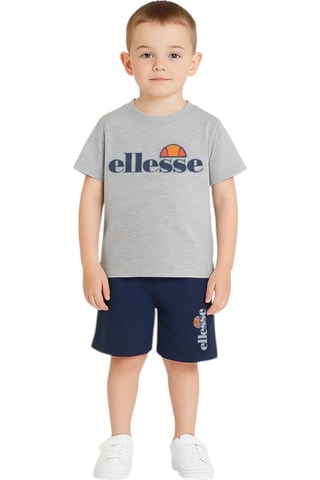 Set van 2 T-shirts en Short - Grijs en Marineblauw - Blauw en grijs