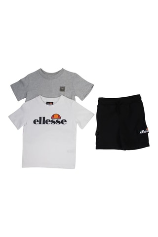 Set van 2 T-shirts en Short - Wit en Zwart - Wit, zwart en grijs