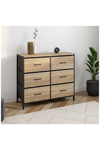 Commode 6 tiroirs Iris - 80 x 30 x 70 cm