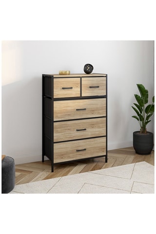 Commode 5 tiroirs Iris - 60 x 30 x 90 cm