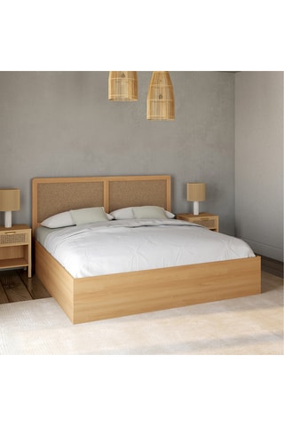 Cama com arrumação com sommier e cabeceira de cama - 160 x 200 cm