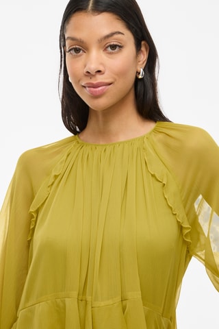 Jurk met Ruches - Olijfgroen - Vila