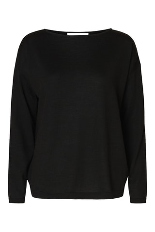 Merinoswollen Trui - Zwart - Selected Women