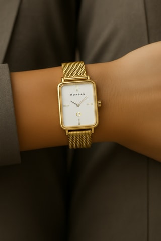 Montre à quartz en acier - Doré