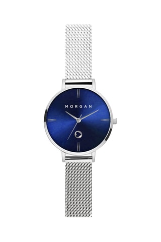 Montre à quartz en acier - Argenté et bleu