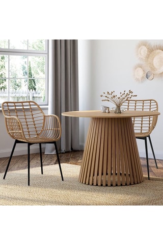 2 poltrone Cuba - Effetto rattan e nero