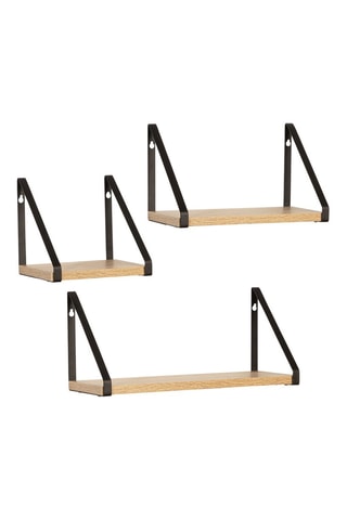 3 mensole Manufacture - Effetto legno e nero