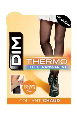 3 collant Thermo effetto trasparente 80 denari - Nero