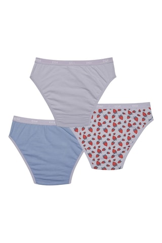 3 slip Les Pockets Coton - Grigio e blu