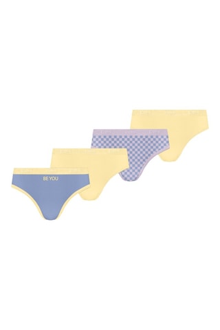 4 slip Les Pockets - Giallo, viola e blu