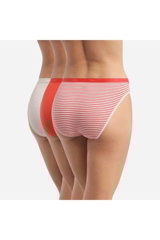 3 slip Les Pockets - Rosso a righe