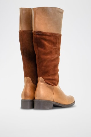 Stivali in crosta di pelle - Marrone