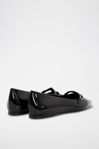 Ballerine in pelle nappa verniciata - Nero
