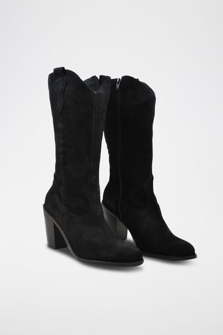 Stivaletti in pelle scamosciata - Nero