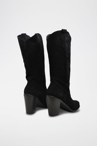 Stivaletti in pelle scamosciata - Nero