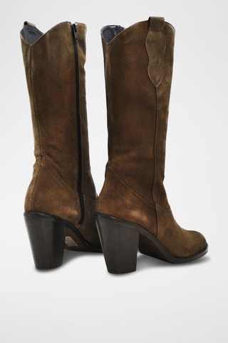 Stivaletti in pelle scamosciata - Marrone