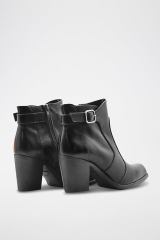 Stivaletti in crosta di pelle - Nero