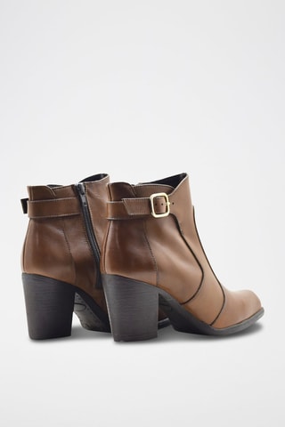 Stivaletti in crosta di pelle - Marrone