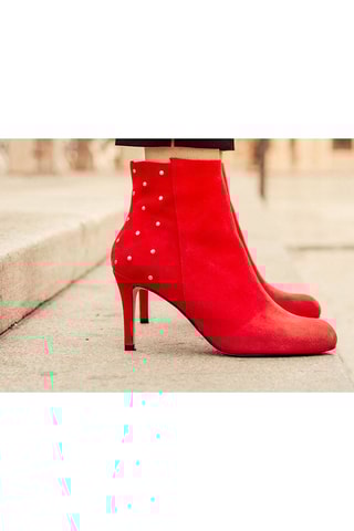 Stivaletti in pelle scamosciata - Rosso