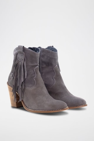 Stivaletti in pelle scamosciata - Grigio