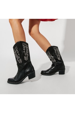 Stivaletti in pelle - Nero