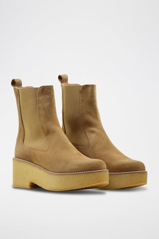 Stivaletti Beatles in pelle scamosciata - Taupe