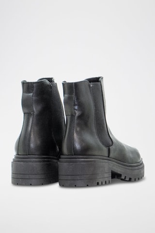 Stivaletti Beatles in crosta di pelle - Nero