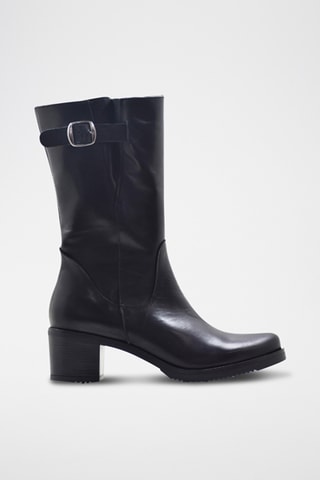 Stivali in crosta di pelle - Nero