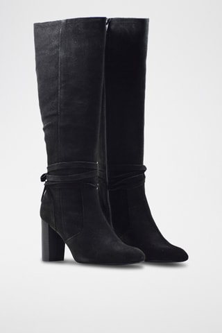 Stivali in pelle scamosciata - Nero