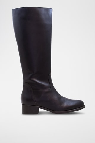 Stivali in crosta di pelle - Antracite