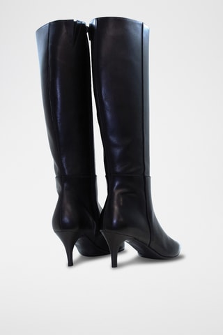 Stivali in crosta di pelle - Nero