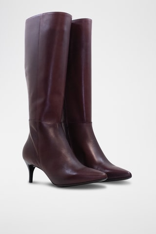 Stivali in crosta di pelle - Bordeaux