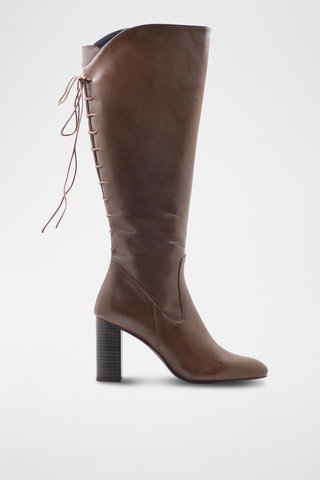 Stivali in crosta di pelle - Marrone