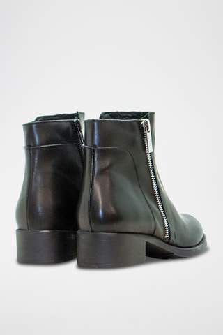 Stivaletti in crosta di pelle - Nero