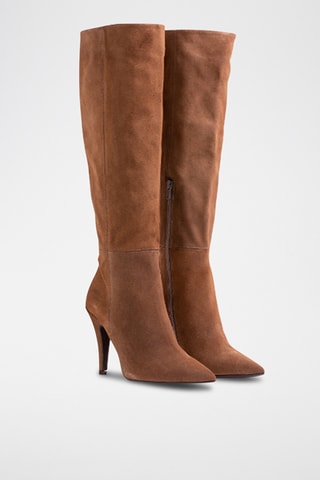 Stivali in pelle scamosciata - Cammello