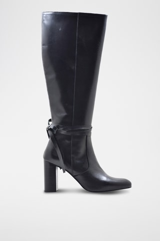 Stivali in crosta di pelle - Nero