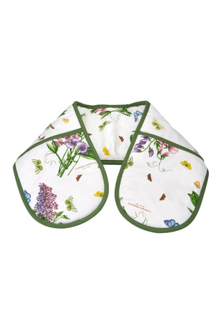 Manopla doble de cocina Botanic Garden - Blanco