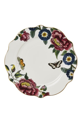 4 platos llanos de Fine China y bañados en oro amarillo Creatures of Curiosity - 27,1 x 27,1 x 1,9 cm