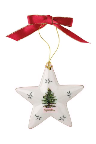 Adorno de estrella Christmas Tree - Blanco y rojo - 5 x 2 x 7,5 cm 
