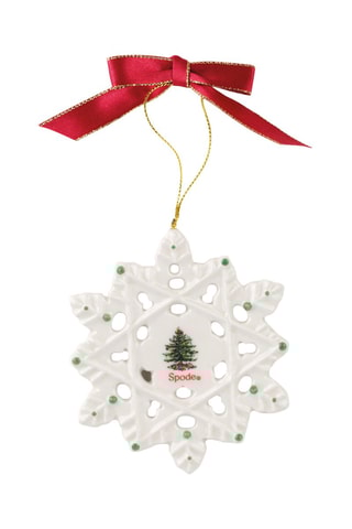Adorno de copo de nieve Christmas Tree - Blanco y rojo - 7,5 x 1 x 7,5 cm 