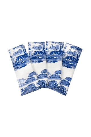 4 servilletas Blue Italian - Blanco y azul rey - 45 x 0,5 x 45 cm