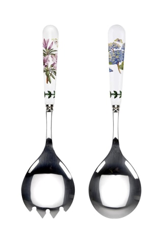 Cubiertos para ensalada de porcelana y acero inoxidable Botanic Garden